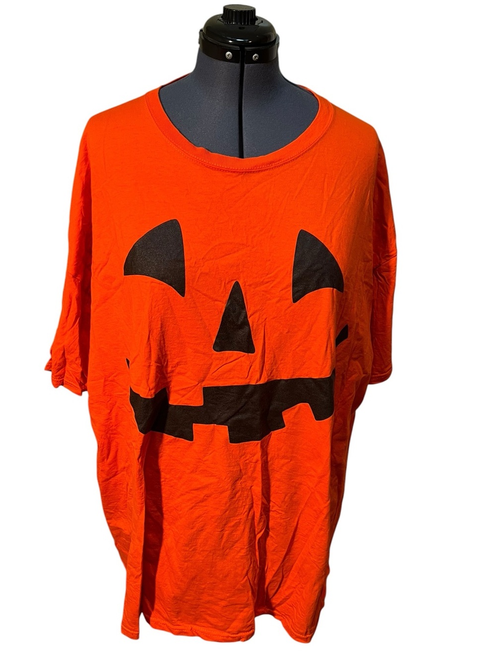 Fruit of the Loom Unisex Size 3XL T-Shirt Orange Black Jack-O-Lantern Pumpkin